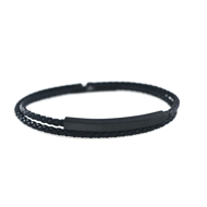 Εικόνα της DOUBLE STEEL BRACELET BLACK