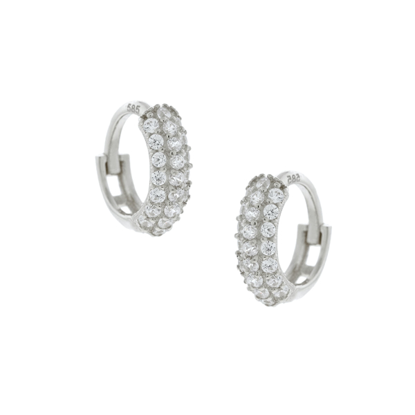 Εικόνα της WHITE MINI HOOPS ZIRCON