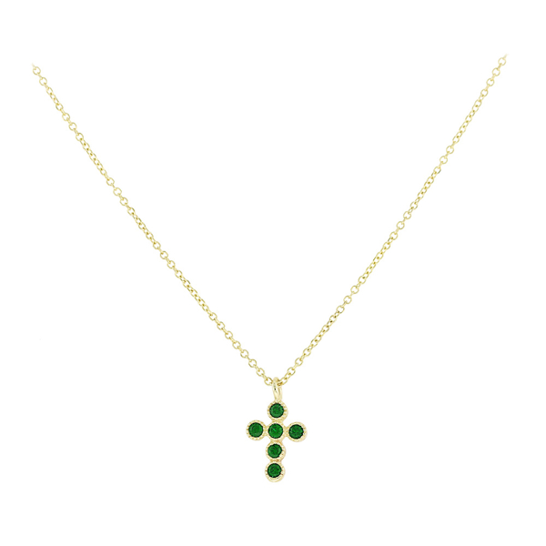 Εικόνα της MINI CROSS IN GREEN ZIRCON