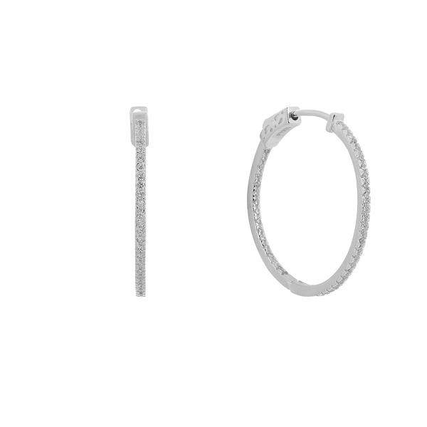 Εικόνα της SILVER  HOOPS IN STONES