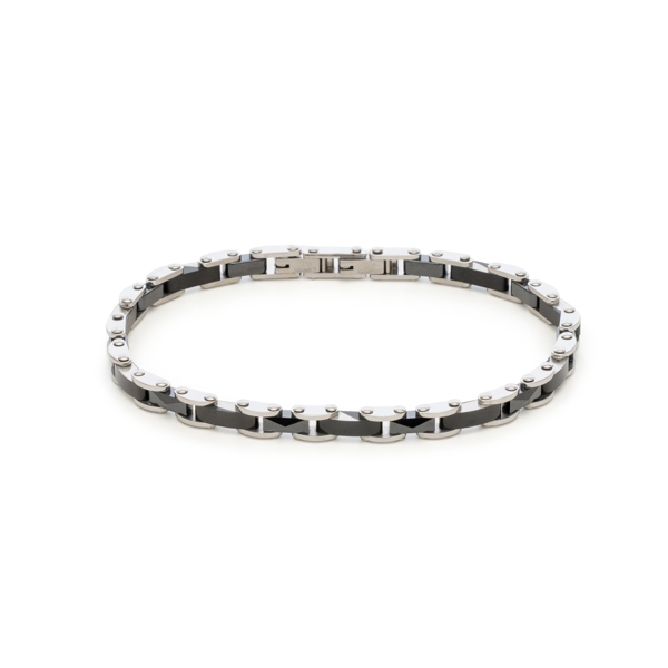 Εικόνα της THIN BLACK SILVER BRACELET