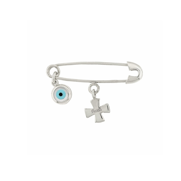 Εικόνα της PIN SILVER EYE AND CROSS